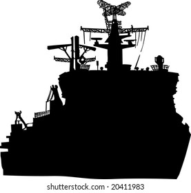 icebreaker silhouette isolated on white background