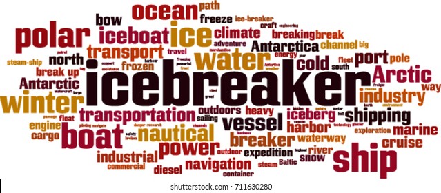 Icebreaker word cloud concept. Vector illustration