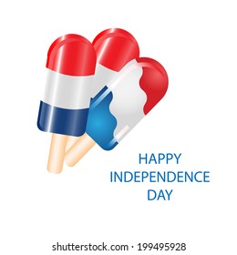 Ice-cream in American flag concept. Happy independence day vector illustration