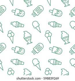 Icecream background seamless vector pattern