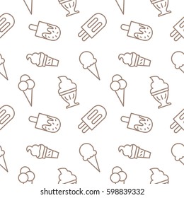 Icecream background seamless vector pattern