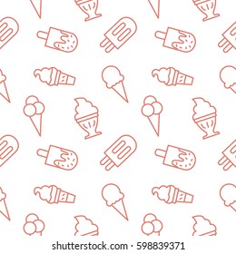 Icecream background seamless vector pattern