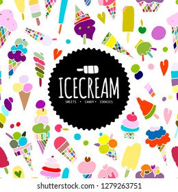 Icecream background, sketch for your design