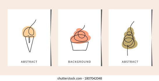 Ice-cream background Vector Illustration Set