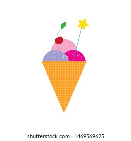 icecream caroon style picture, cute, vector