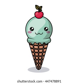 icecream character isolated icon design