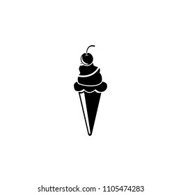 ice-cream with cherry illustration. Element of party icon for mobile concept and web apps. Detailed ice-cream with cherry illustration can be used for web and mobile on white background