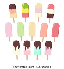 Ice-cream collection. Vector illustration isolated on white background.
