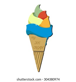 ice-cream color vector icon sweet dessert