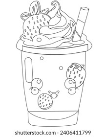 ice-cream coloring  page for Adults and children 