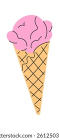 Ice-cream cone hand drawn gelato
