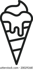 Icecream cone icon vector image. Can also be used for Physical Fitness. Suitable for mobile apps, web apps and print media.