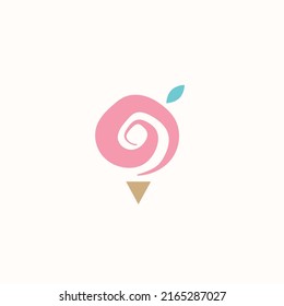  logotipo de cono de helado simple moderno