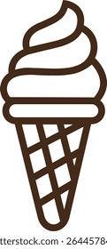 ice-cream cone outline flat icon