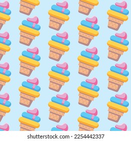 icecream cone pattern wallpaer background design vector illustration pattern isolated characters, mascots, emoticons and emoji for web
