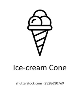 Ice-cream Cone Vector outline Icon Design illustration. Food and drinks Symbol on White background EPS 10 File