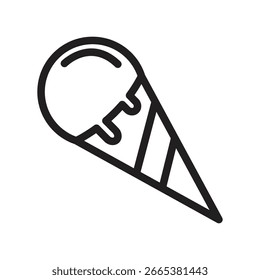 Ícone de contorno de vetor de cone de sorvete. Arquivo EPS 10 