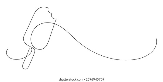 Icecream. Continuous line drawing. Frame border. 
