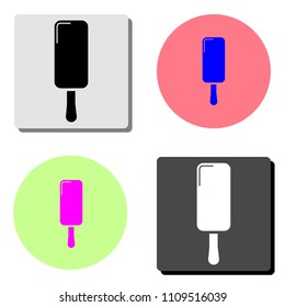 Icecream dessert. simple flat vector icon illustration on four different color backgrounds