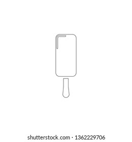 Icecream dessert. simple flat vector icon illustration. outline line symbol - editable stroke