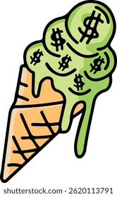 icecream dollar green melt logo