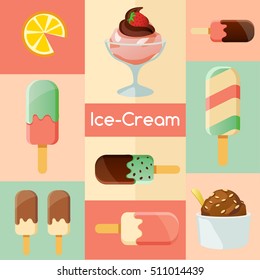 Ice-cream Elements : Vector Illustration 