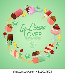 Ice-cream Elements : Vector Illustration 
