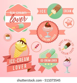 Ice-cream Elements : Vector Illustration 