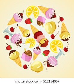 Ice-cream Elements : Vector Illustration 