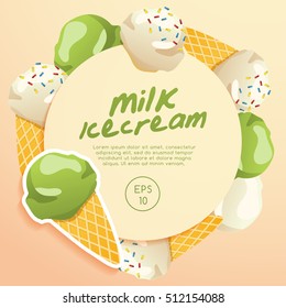 Ice-cream Elements : Vector Illustration 