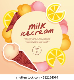 Ice-cream Elements : Vector Illustration 