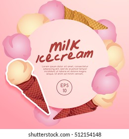 Ice-cream Elements : Vector Illustration 