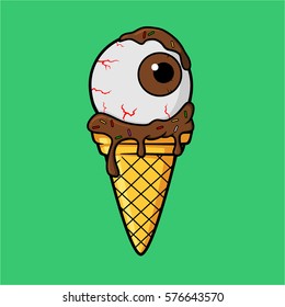 Icecream Eye With Chocolate Milk Cream