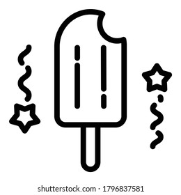 Icono Plano Icecream Aislado En Fondo Blanco