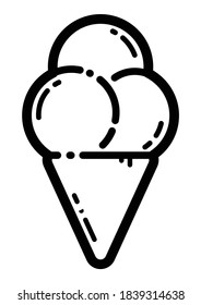 Icecream Flat Icon Isolated On White Background
