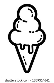 Icecream Flat Icon Isolated On White Background