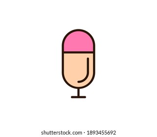 Icecream flat icon. Single high quality outline symbol for web design or mobile app.  Holidays thin line signs for design logo, visit card, etc. Outline pictogram EPS10