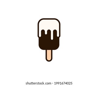 Icono plano de helado. Símbolo de esquema único de alta calidad para diseño web o aplicación móvil.  Señales de línea delgada de vacaciones para el logotipo de diseño, tarjeta de visita, etc. Esquema pictograma EPS10