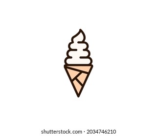 Icecream flat icon. Single high quality outline symbol for web design or mobile app.  Holidays thin line signs for design logo, visit card, etc. Outline pictogram EPS10