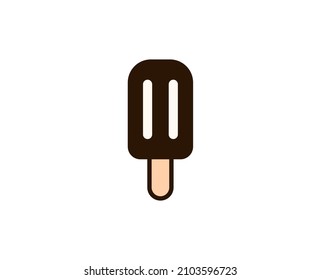 Icono plano de helado. Símbolo de esquema único de alta calidad para diseño web o aplicación móvil.  Señales de línea delgada de vacaciones para el logotipo de diseño, tarjeta de visita, etc. Esquema pictograma EPS10