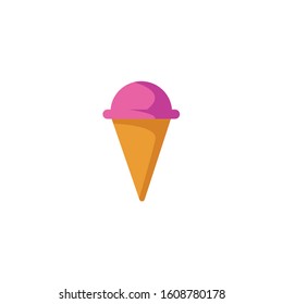 Ice-cream flat illustration on white background
