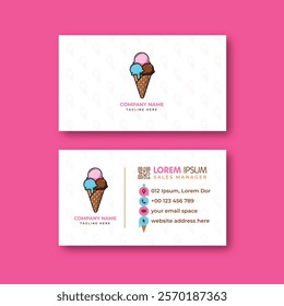 Ice-cream food business card design template