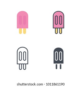 IceCream food flat line icon