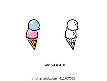 ice-cream ; food minimalism line icon vector