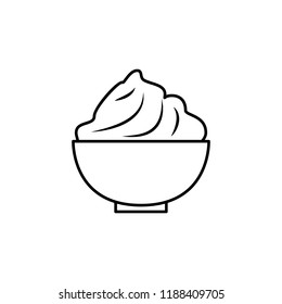 ice-cream in glass icon. Element of fast food for mobile concept and web apps icon. Thin line icon for website design and development, app development
