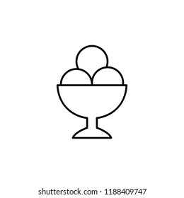 ice-cream in glass icon. Element of fast food for mobile concept and web apps icon. Thin line icon for website design and development, app development