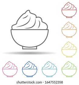 Ice-cream in glass in multi color style icon. Simple thin line, outline vector of fast food icons for ui and ux, website or mobile application