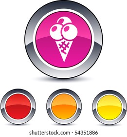 Icecream glossy round web buttons.