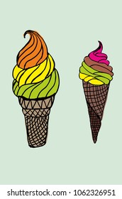 icecream graphic design vector art