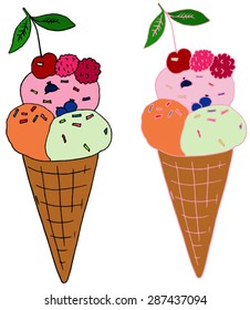 Ice-cream. Hand-drawn illustration.
